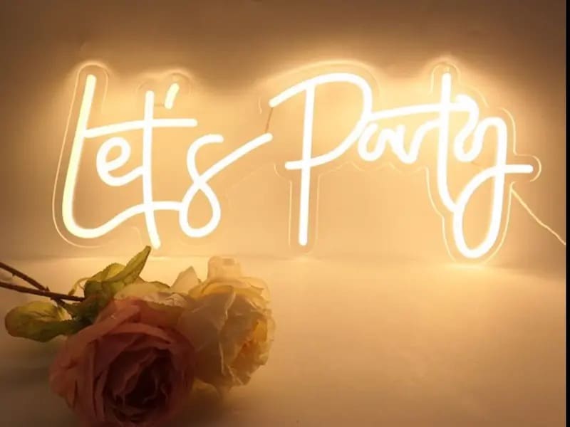 “Let's Party” neon sign